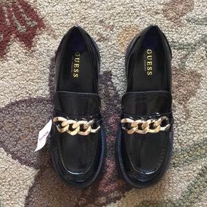 Size 8 1/2, Guess brand black chunky loafers